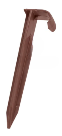 BRAUNER Verstärkter Profi Erdspieß Erdhaken für Tropfrohr 16 mm und 20 mm kompatibel mit C-12 und allen Rain-Bird Tropfschlauch / Tropfrohr  XFD, XFS, PE Rohr, Netafim Tropschschlauch BRAUN